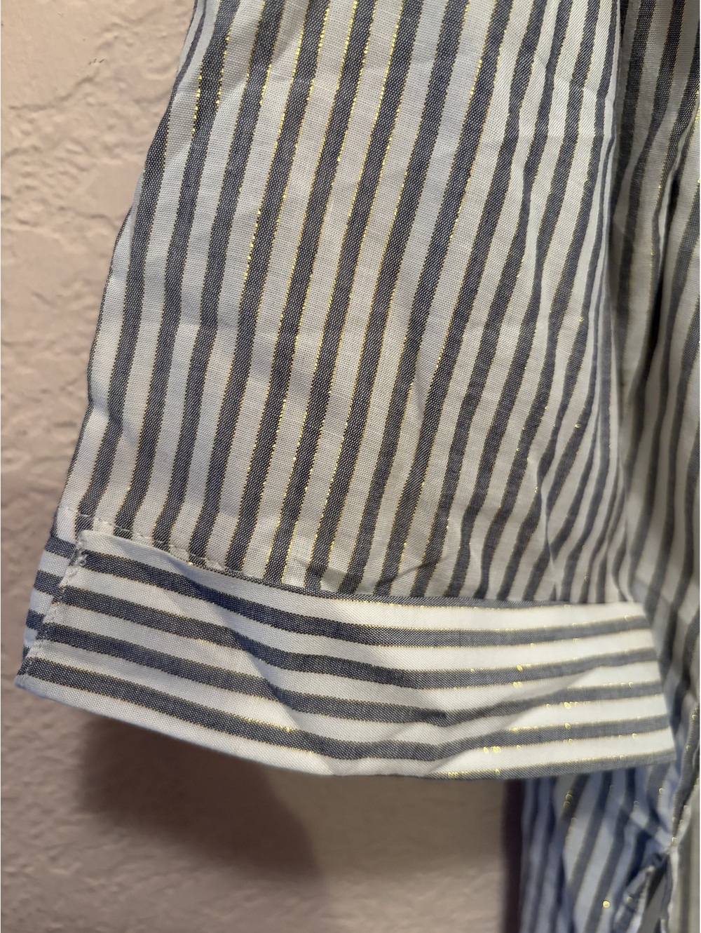 Jones‎ New York Signature Women's Striped Button-Up Shirt with Back Lace-Up - Picture 4 of 8